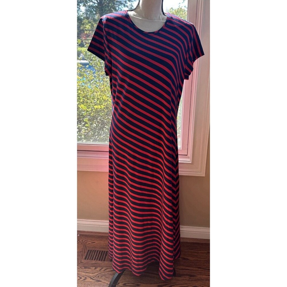 NWT Vineyard‎ Vines Striped Weekend Maxi Dress, Navy/Red, $138, Size XL
